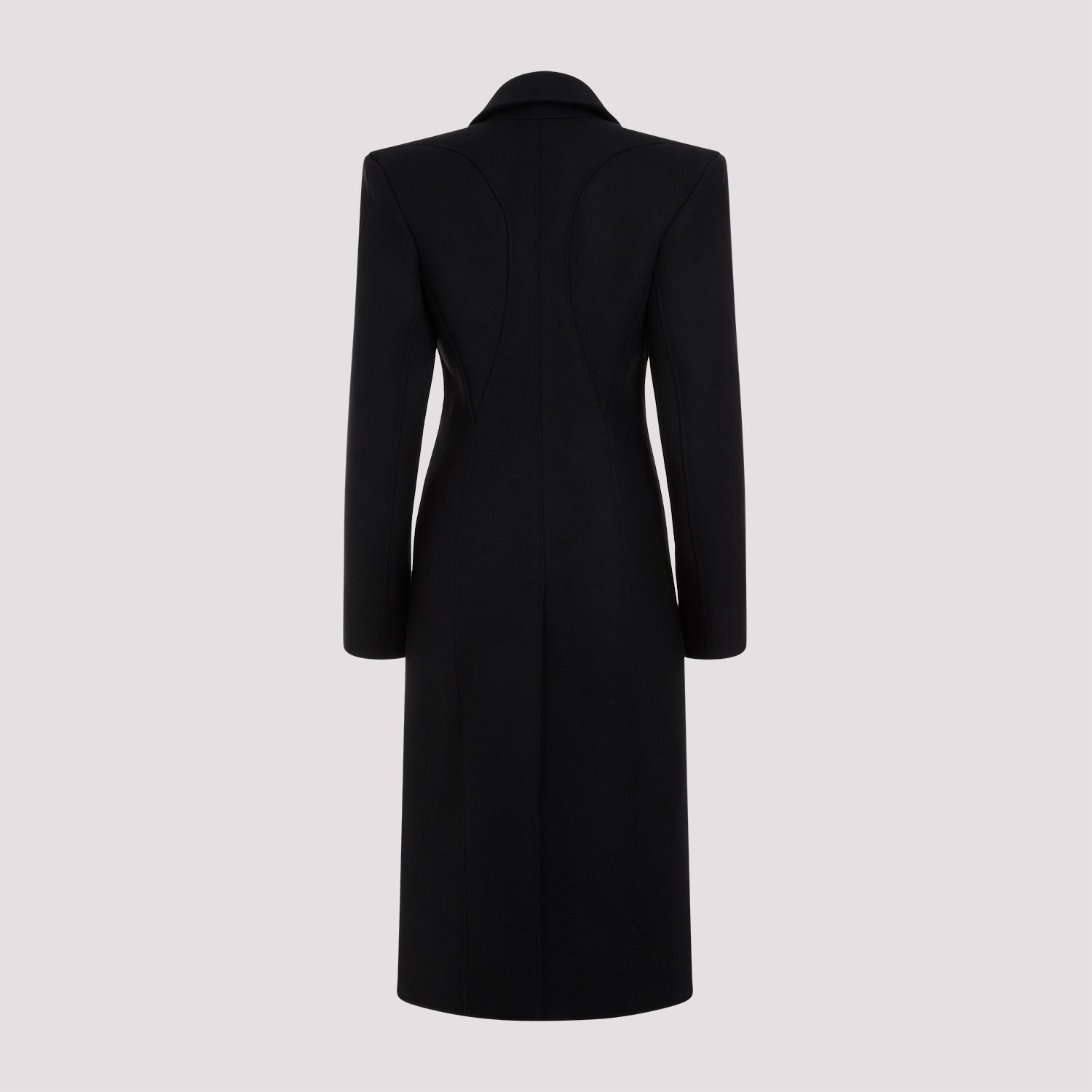 MUGLER Cappotto Nero In Lana E Poliammide Mugler Lunghezza Caviglia