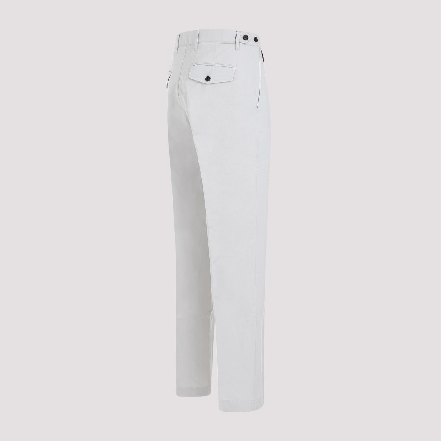 DUNHILL  Chino Piegati Grigio Cotone-Lino Uomo Dunhill