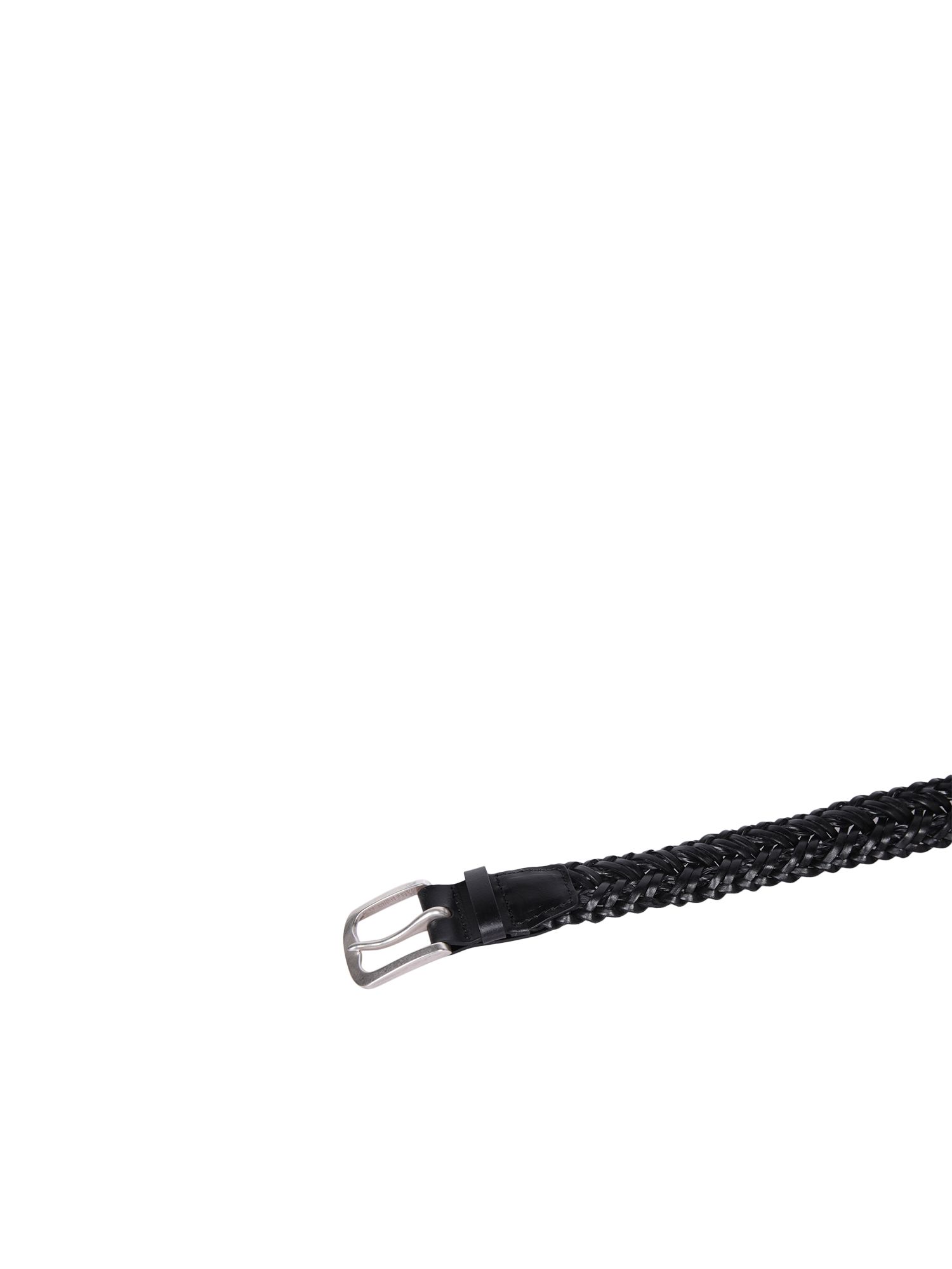 ORCIANI  Cintura In Pelle Nera ORCIANI Uomo - Fibbia Intrecciata