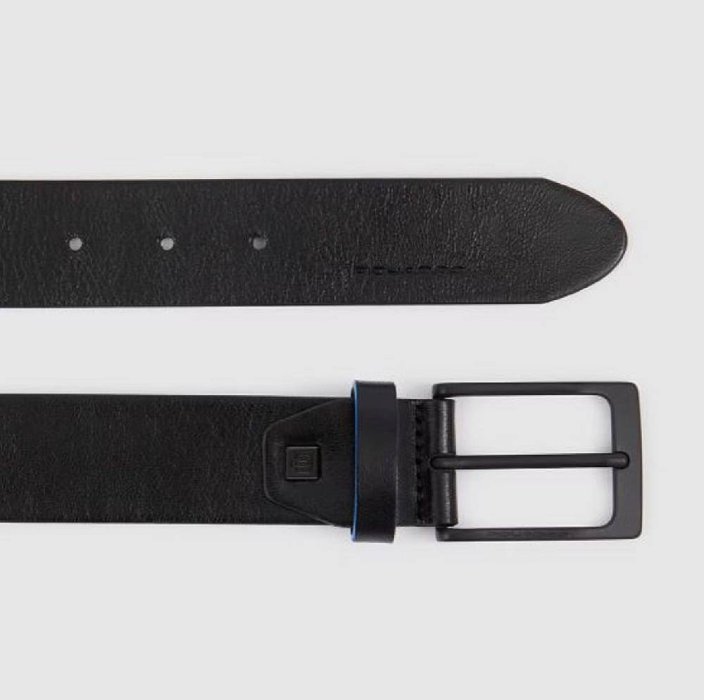 PIQUADRO  Cintura In Pelle Nera Piquadro Uomo - Eleganza Artigianale Italiana