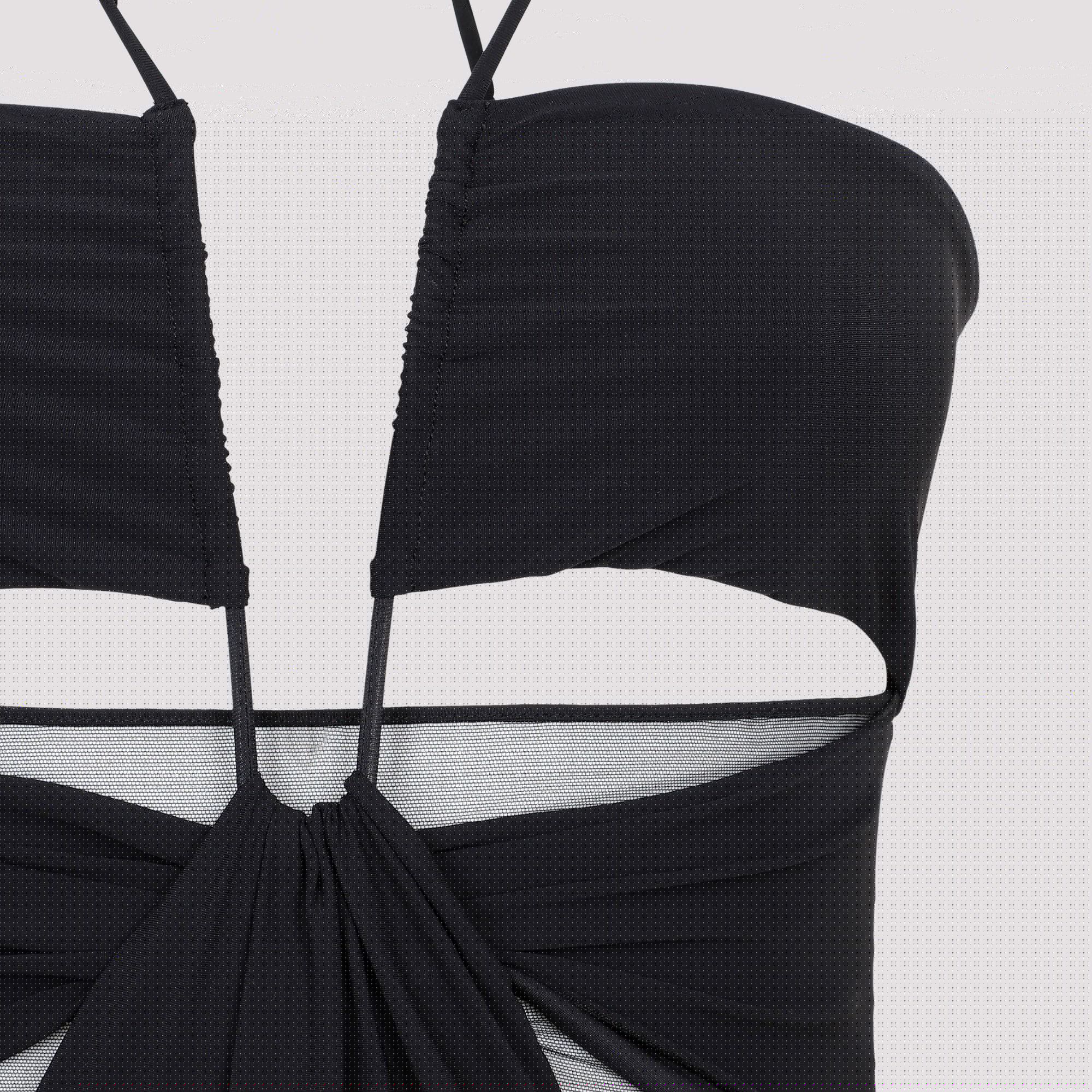 NENSI DOJAKA  Costume Intero Nero Con Tagli Nensi Dojaka