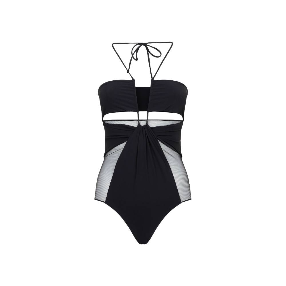 NENSI DOJAKA  Costume Intero Nero con Tagli Nensi Dojaka