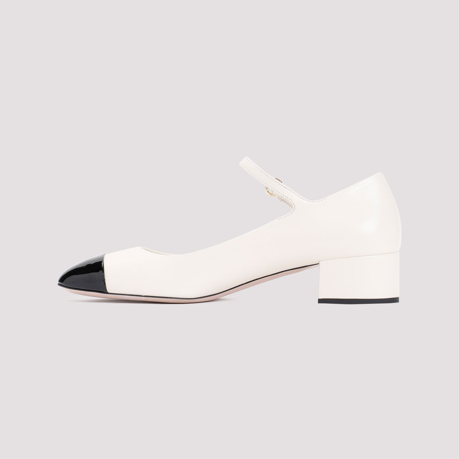 MIU MIU  Decollete In Pelle Color Nude MIU MIU Con Tacco Logo Metallico