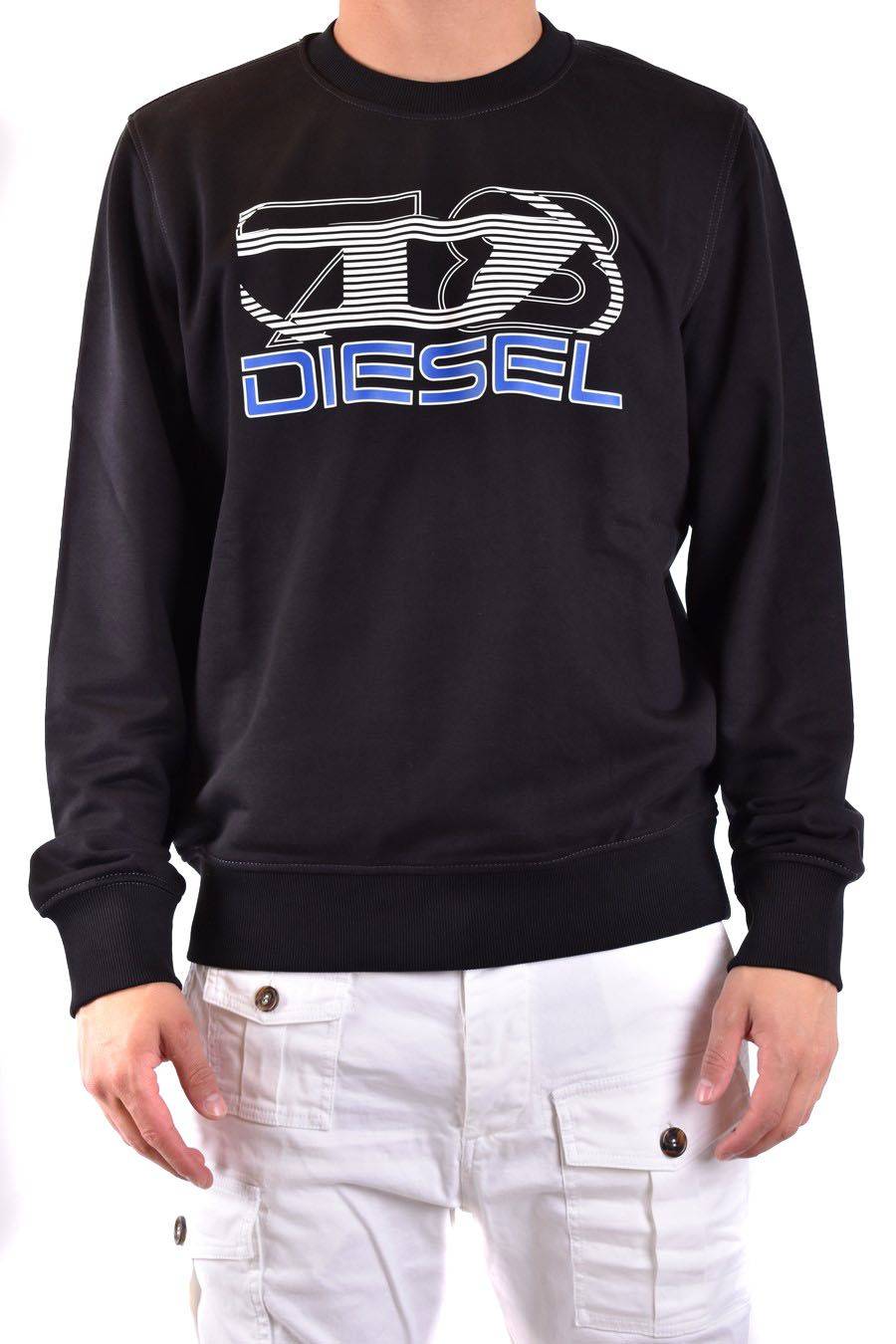 DIESEL  Felpa Di Cotone Nera Uomo DIESEL A12508