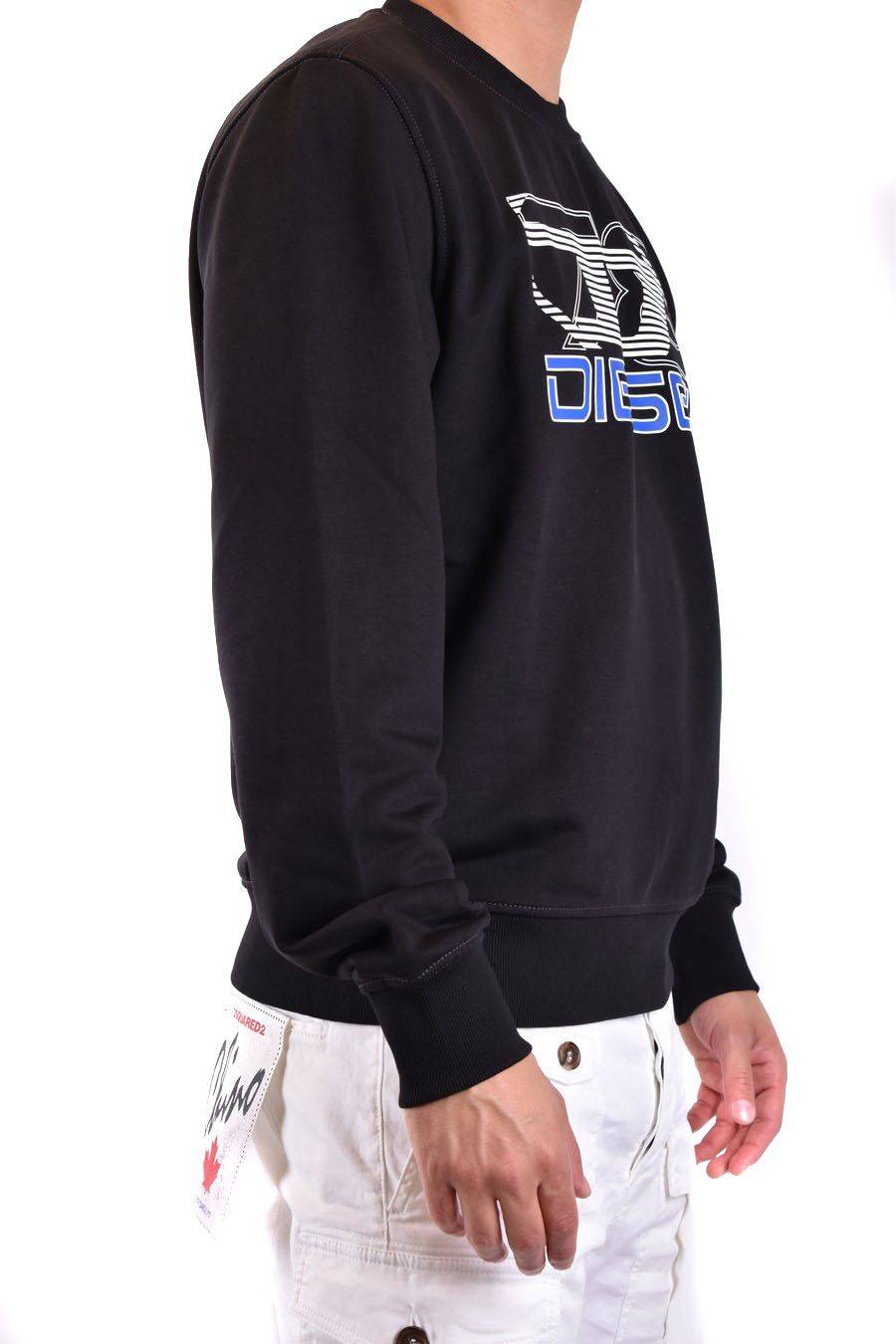 DIESEL  Felpa Di Cotone Nera Uomo DIESEL A12508