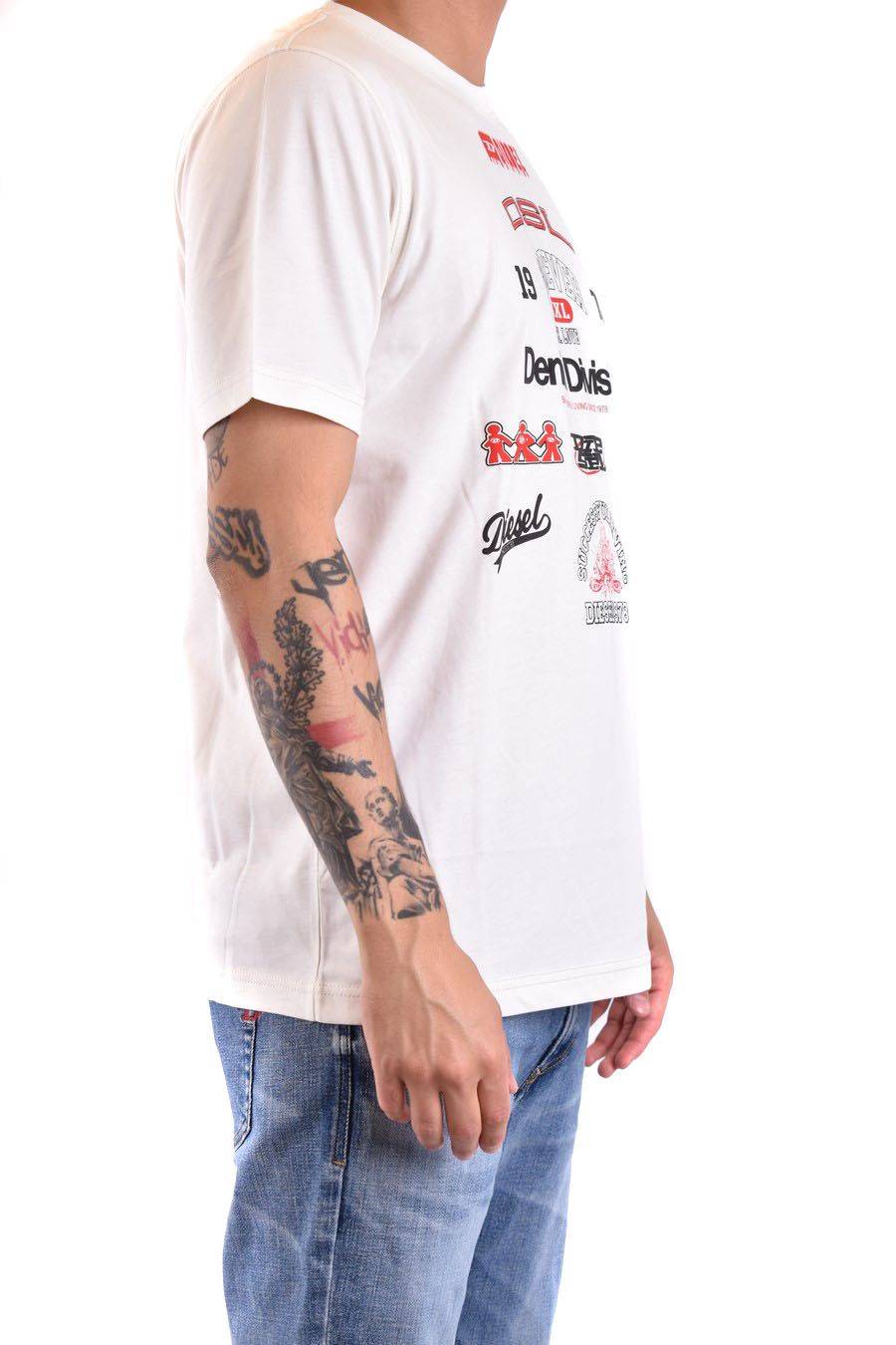 DIESEL  T-Shirt Cotone Bianco Uomo Diesel A13284