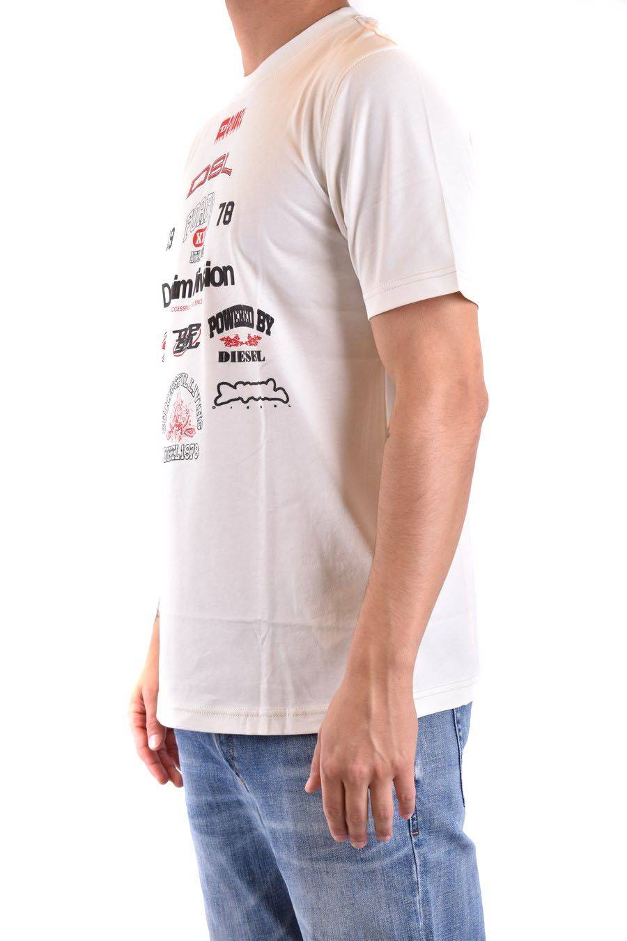 DIESEL  T-Shirt Cotone Bianco Uomo Diesel A13284