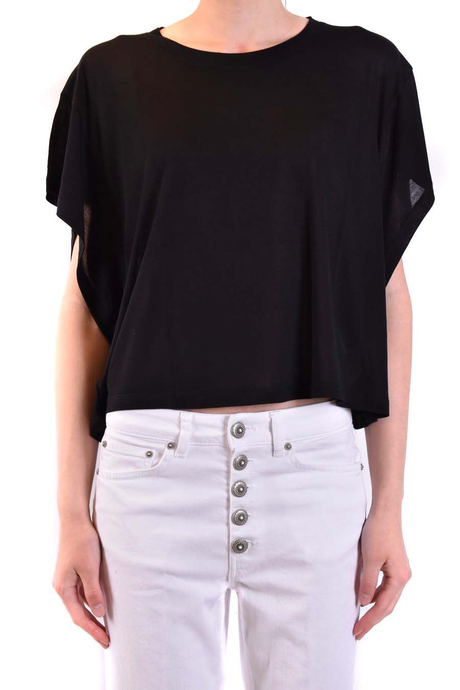 DONDUP  T-Shirt Donna in Cotone Nero DONDUP