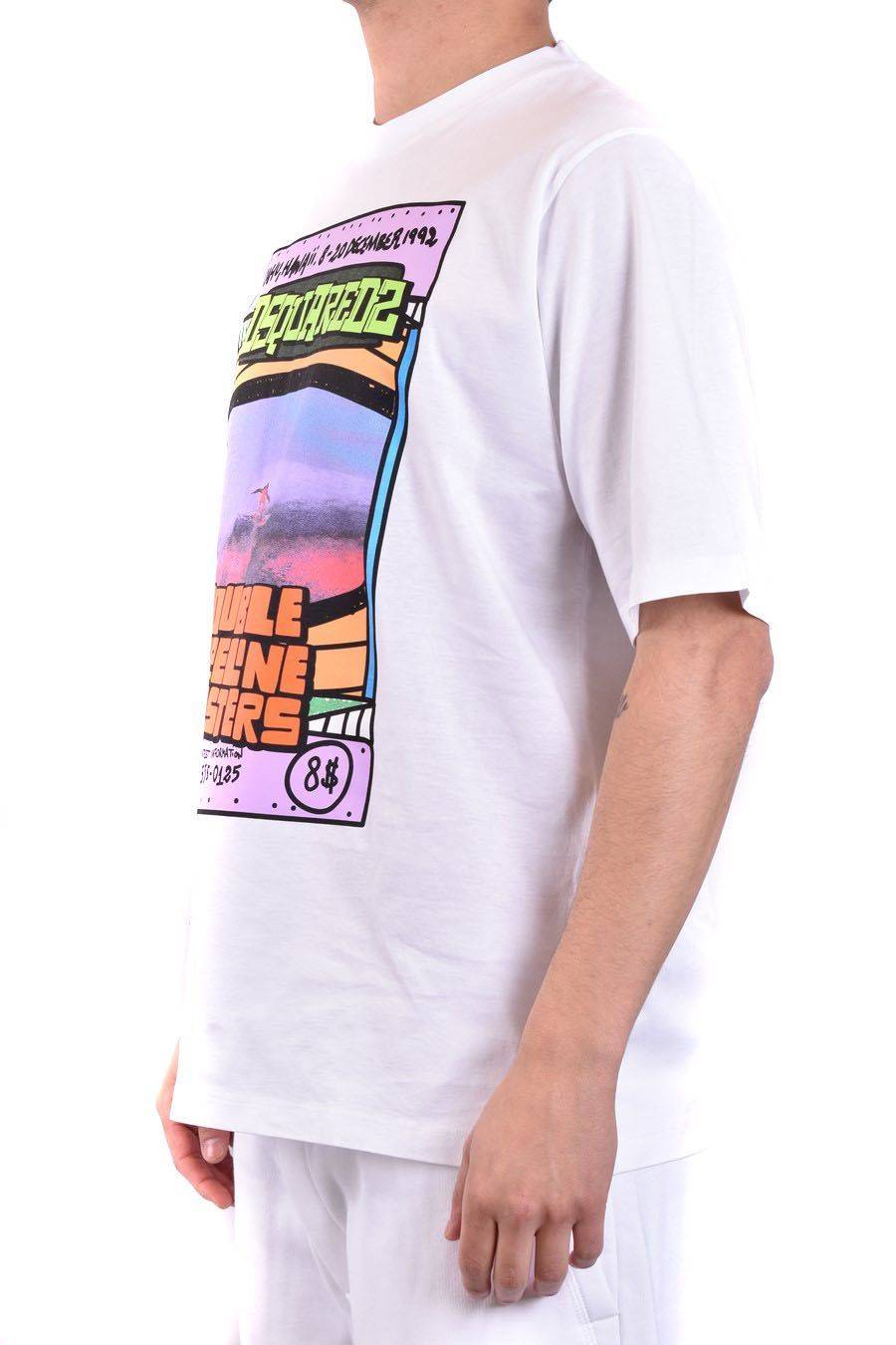 DSQUARED2  T-Shirt Uomo In Cotone Bianco DSQUARED2