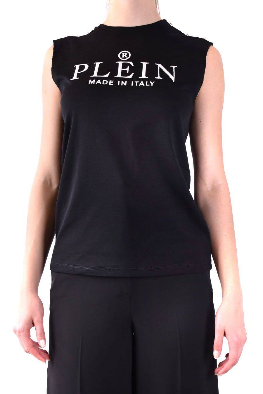 PHILIPP PLEIN  Elegante Top Nero In Cotone Philipp Plein Per Donna