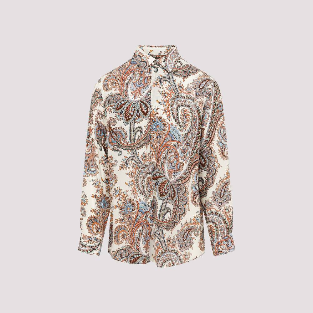ETRO  Camicia Uomo ETRO Seta Bianca Con Paisley