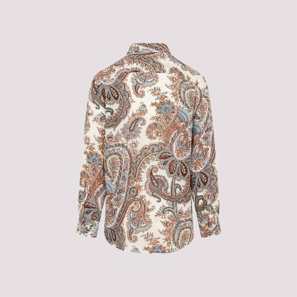 ETRO  Camicia Uomo ETRO Seta Bianca Con Paisley