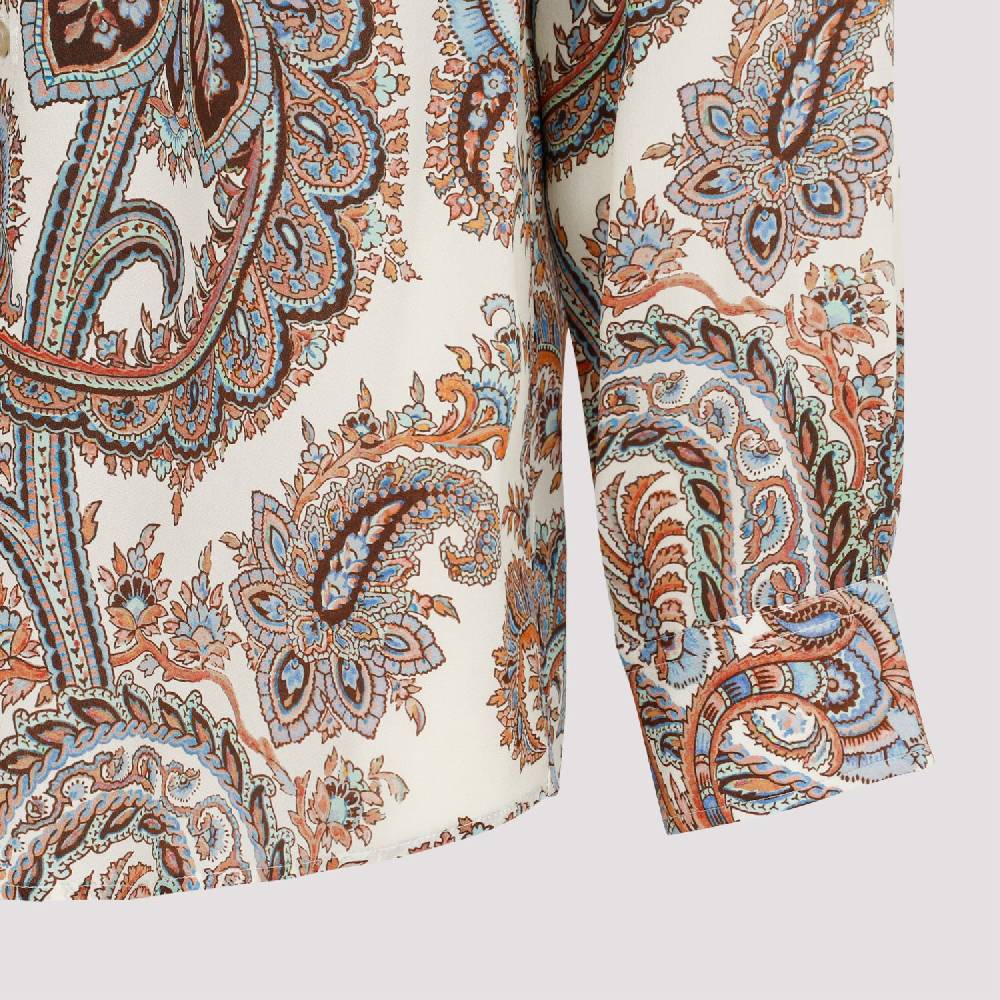 ETRO  Camicia Uomo ETRO Seta Bianca Con Paisley