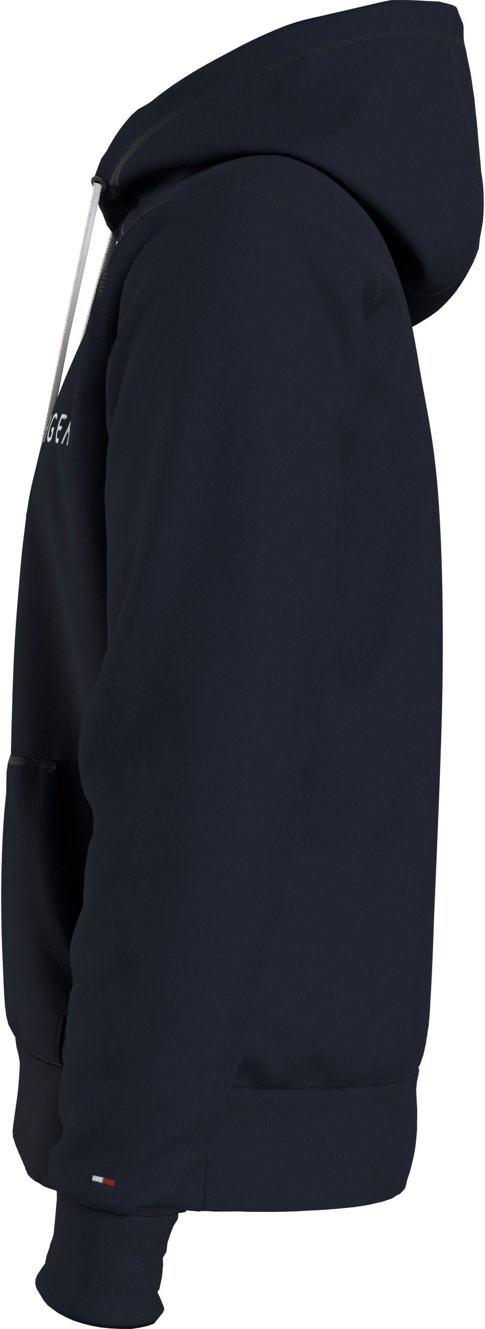 TOMMY HILFIGER  Felpa Con Cappuccio Blu In Cotone Biologico Tommy Hilfiger Uomo