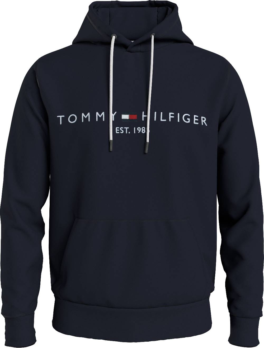 TOMMY HILFIGER  Felpa con Cappuccio Blu in Cotone Biologico Tommy Hilfiger Uomo