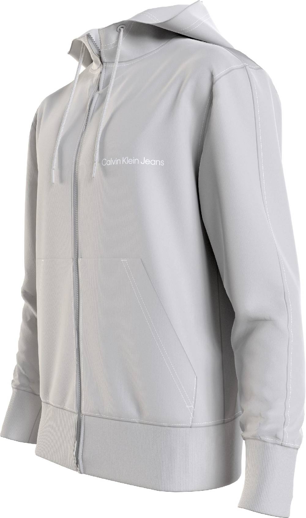 CALVIN KLEIN  Felpa Con Cappuccio Grigia Calvin Klein In Cotone Uomo