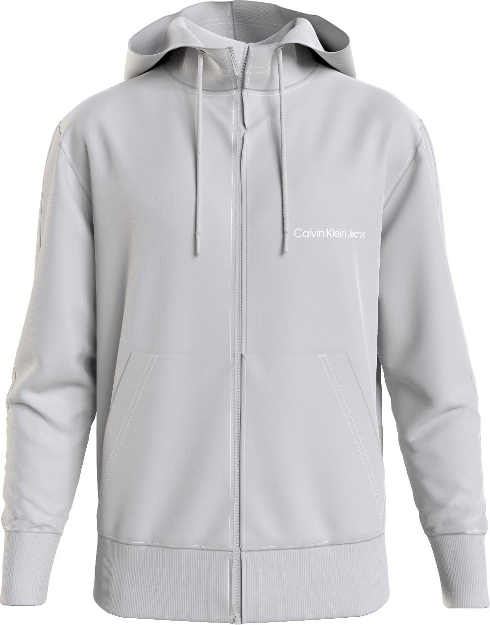 CALVIN KLEIN  Felpa con Cappuccio Grigia Calvin Klein in Cotone Uomo