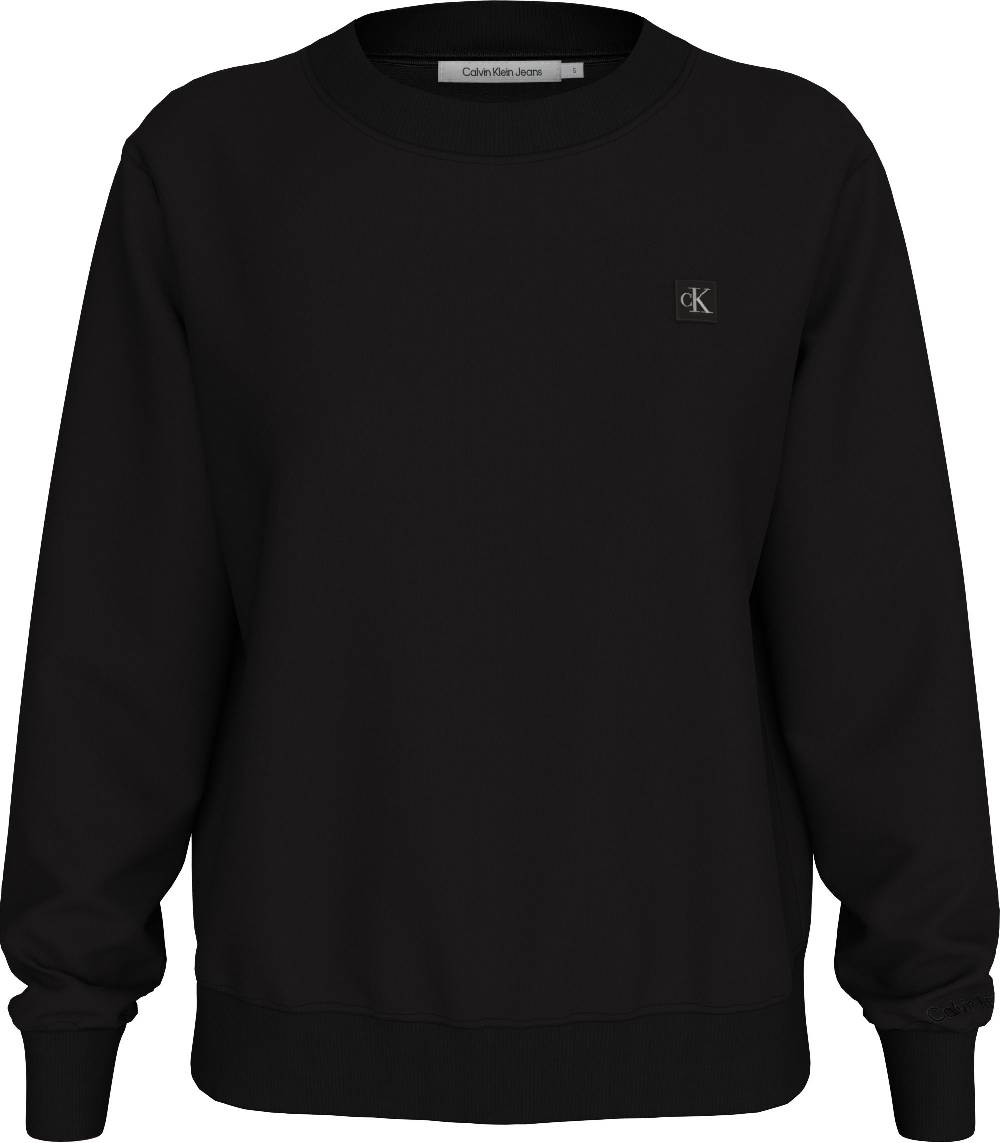 CALVIN KLEIN  Felpa da Donna Nera in Cotone Misto Calvin Klein