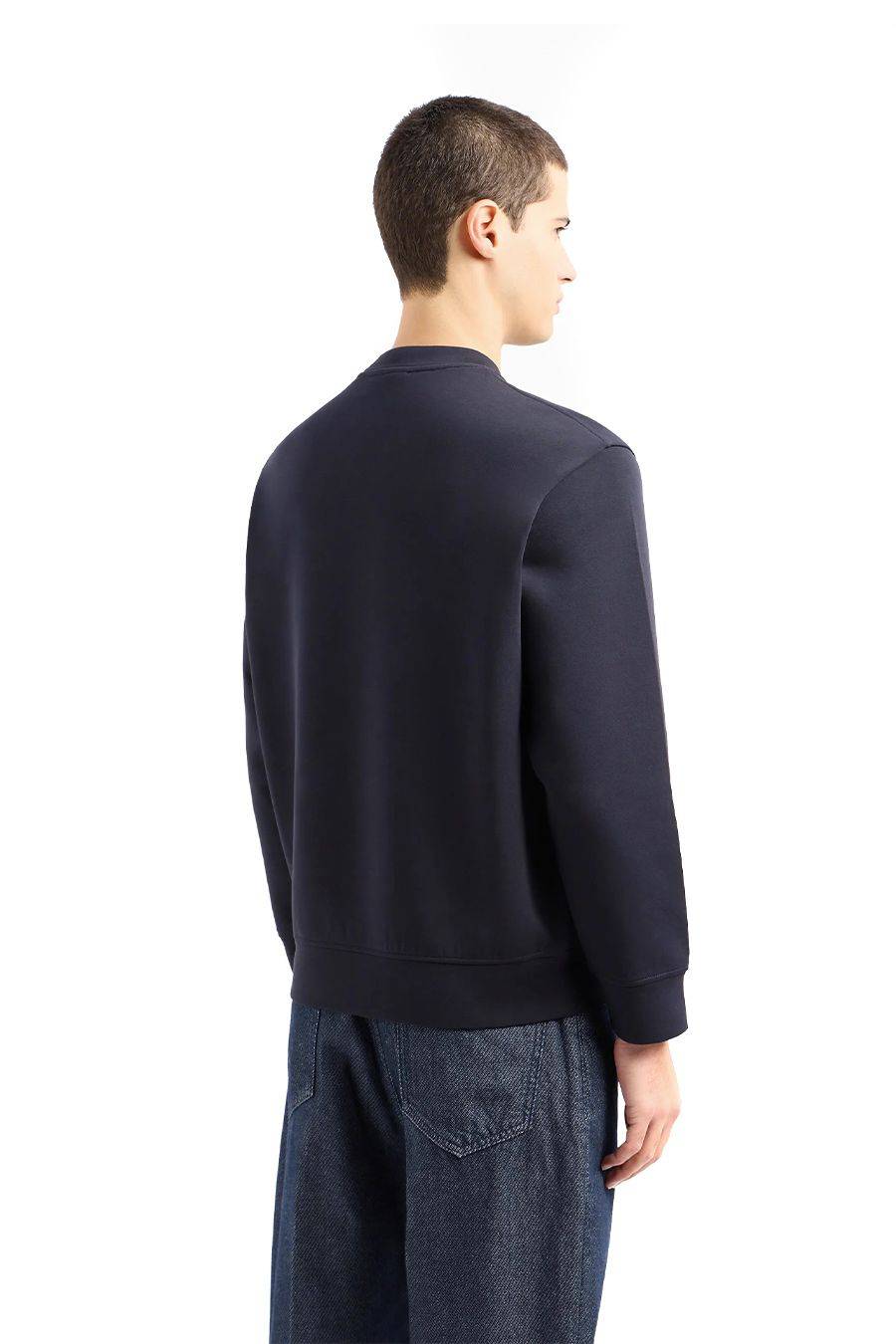 EMPORIO ARMANI  Felpa Da Uomo Emporio Armani In Cotone Misto Azzurro Cielo