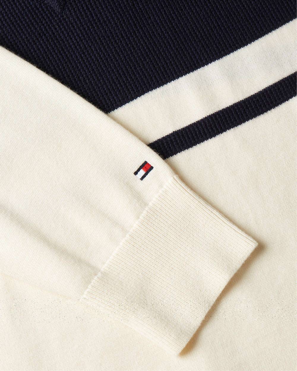 TOMMY HILFIGER  Felpa Di Cotone Crema Da Uomo Tommy Hilfiger