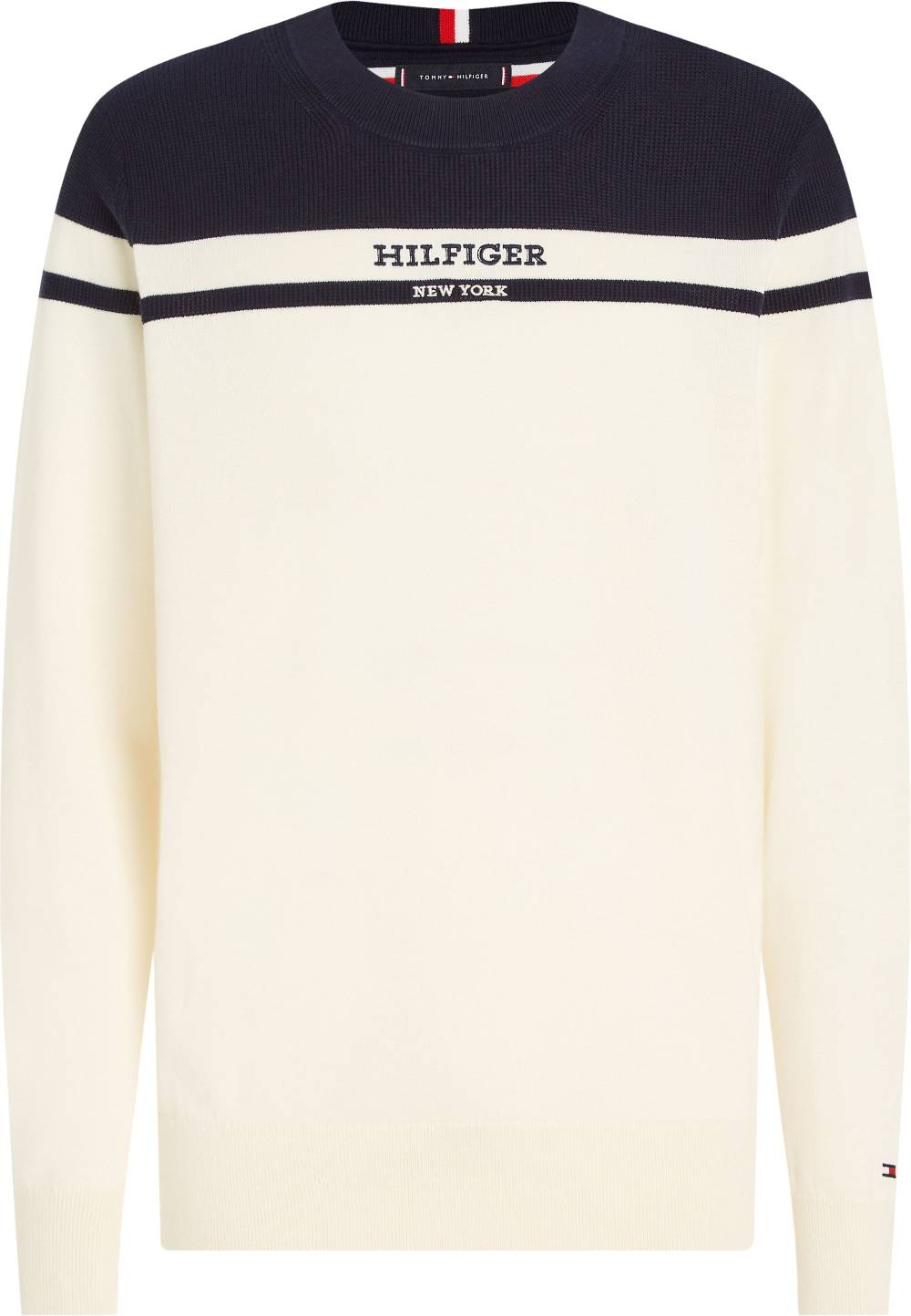 TOMMY HILFIGER  Felpa di Cotone Crema da Uomo Tommy Hilfiger