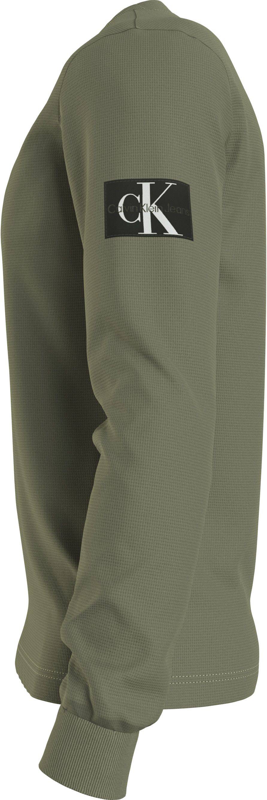 CALVIN KLEIN  Felpa Di Cotone Verde Calvin Klein - Abbigliamento Casual Uomo