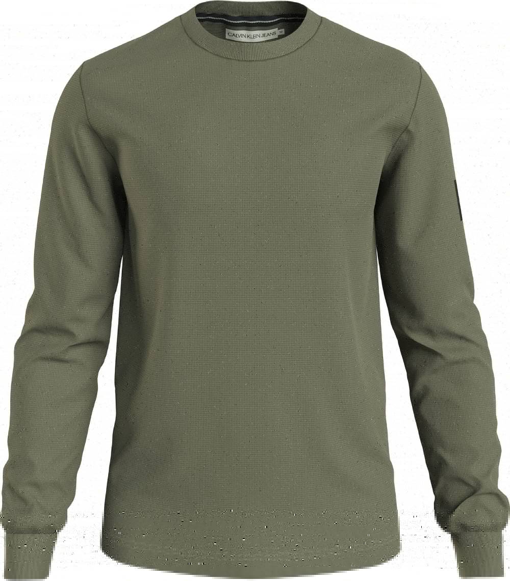 CALVIN KLEIN  Felpa di Cotone Verde Calvin Klein - Abbigliamento Casual Uomo