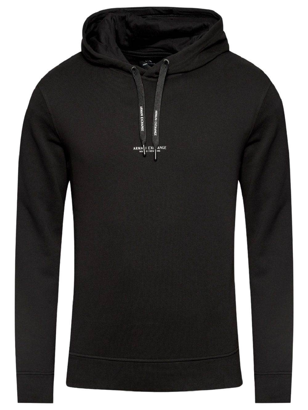 ARMANI EXCHANGE  Felpa Nera in Cotone Misto Armani Exchange Uomo