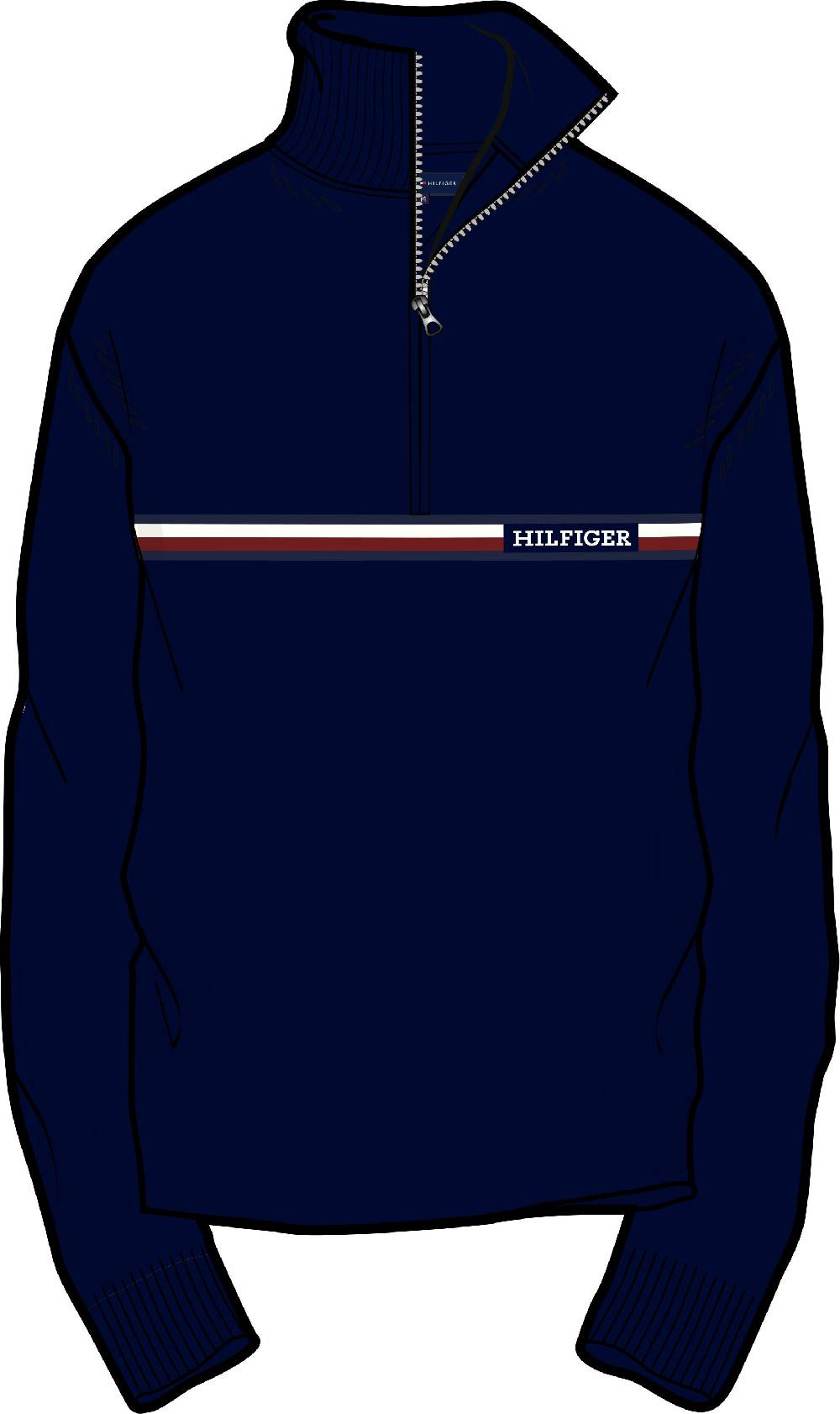 TOMMY HILFIGER  Felpa Pullover Blu in Cotone Misto Tommy Hilfiger Uomo