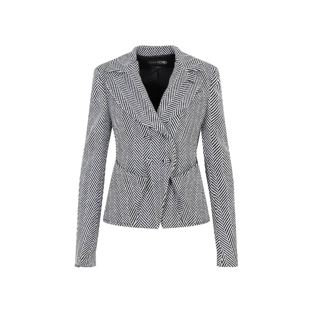 TOM FORD  Giacca Acetato Chevron Nera Tom Ford - Doppiopetto Donna