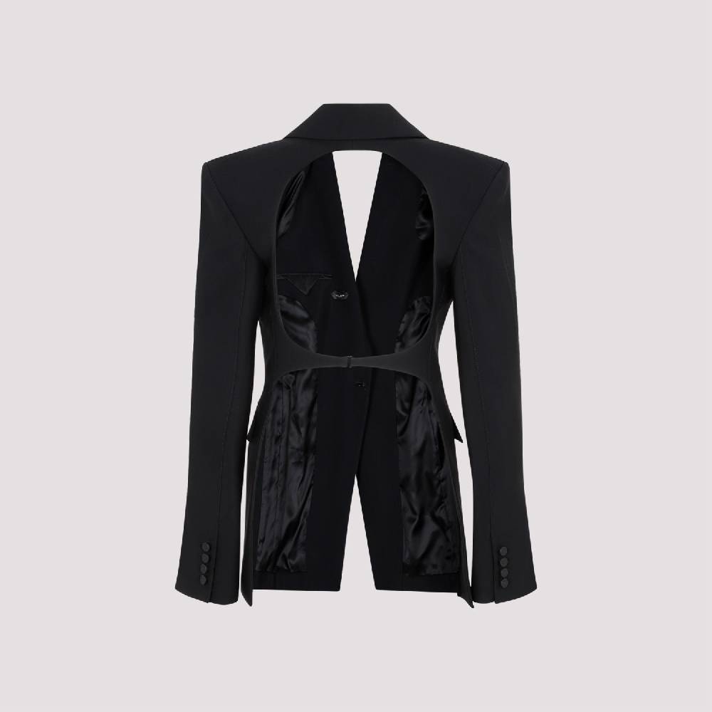 MUGLER  Giacca Avvolgente In Misto Lana Nera MUGLER Donna