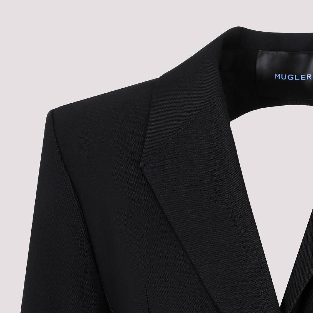 MUGLER  Giacca Avvolgente In Misto Lana Nera MUGLER Donna