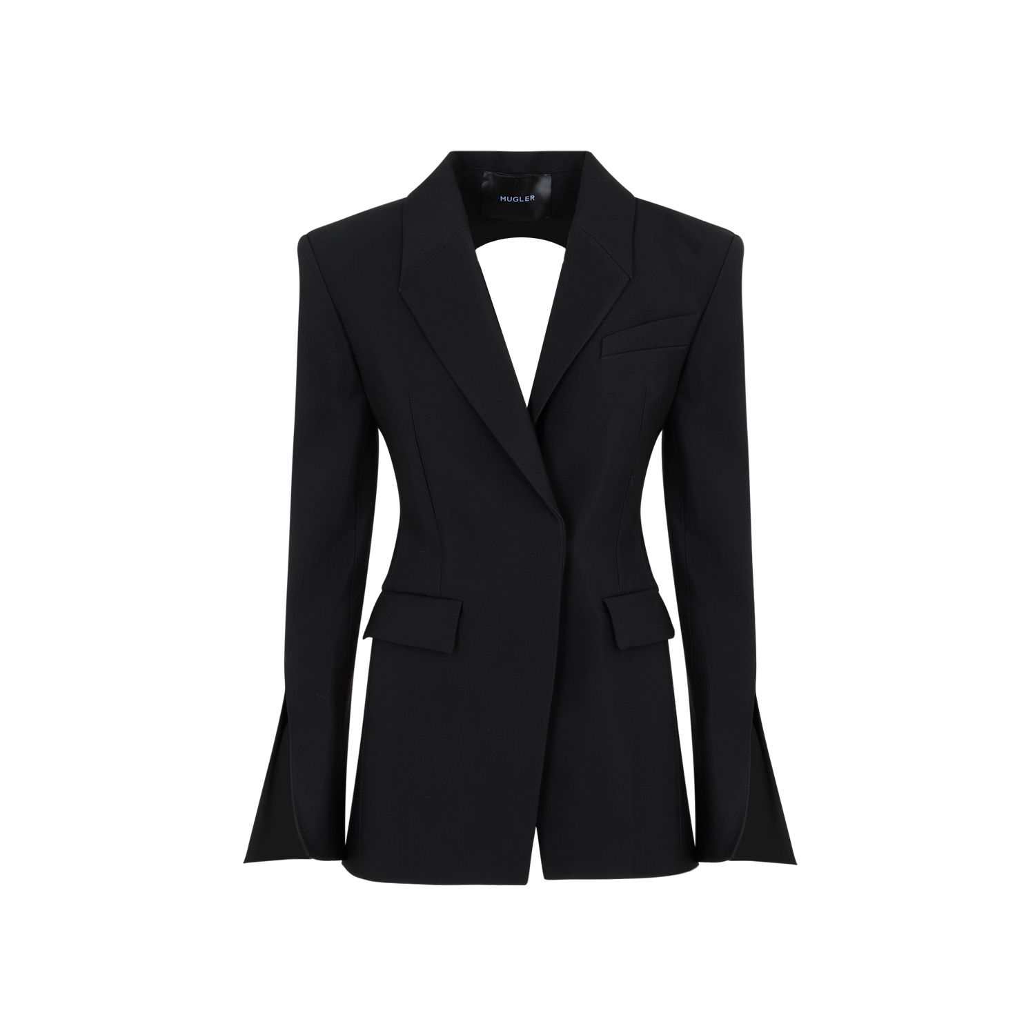 MUGLER  Giacca Avvolgente in Misto Lana Nera MUGLER Donna
