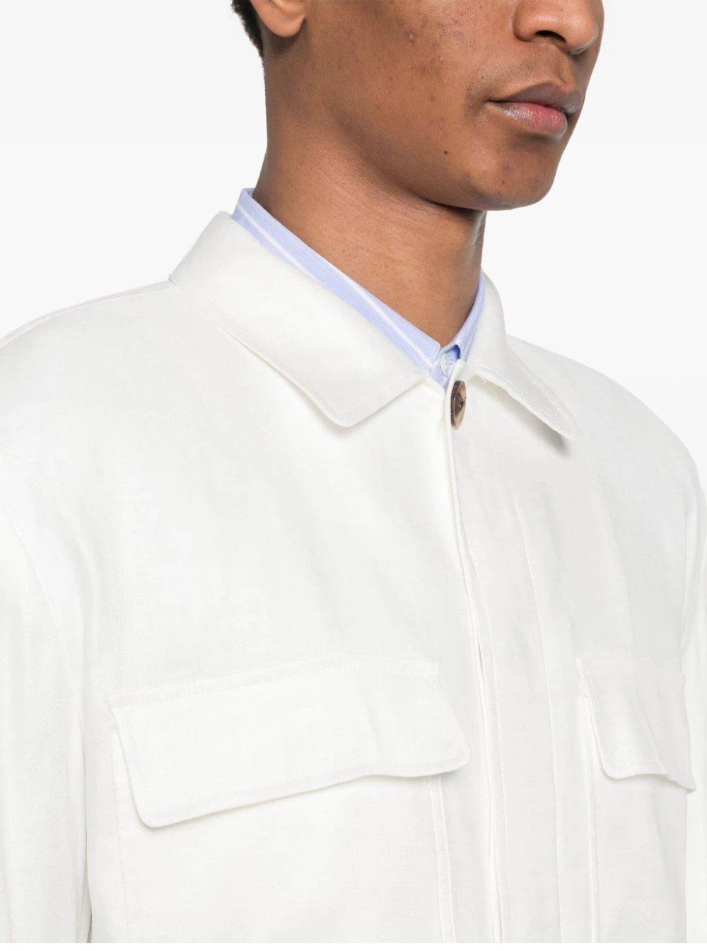 LARDINI  Giacca Da Uomo Lardini In Misto Lino Bianca