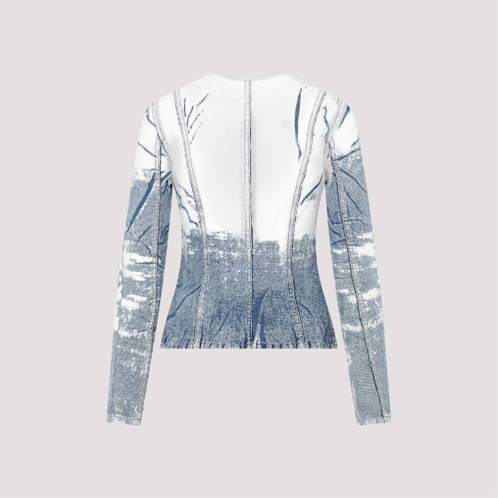 DIESEL  Giacca Di Jeans Strappata Blu DIESEL In Cotone Da Donna