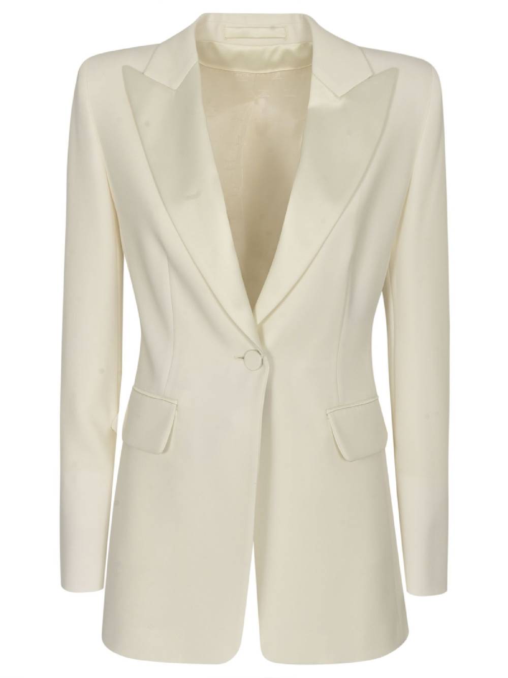 MAX MARA PIANOFORTE  Giacca in Crepe Satin Bianco Max Mara Pianoforte