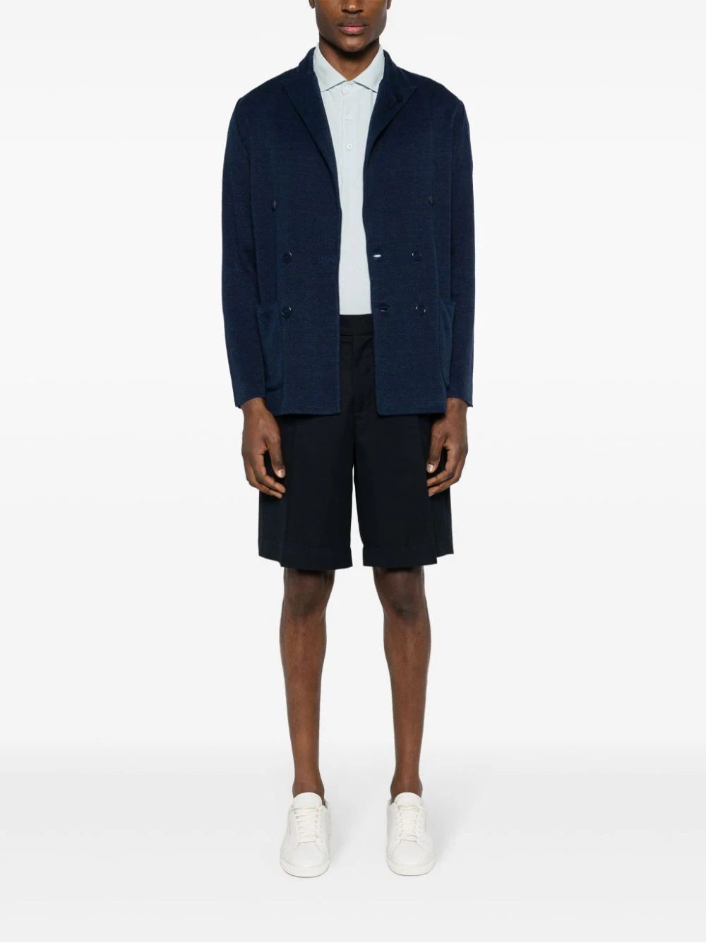 LARDINI  Giacca Maglia Blu Uomo LARDINI - 73% Lino 27% Cotone