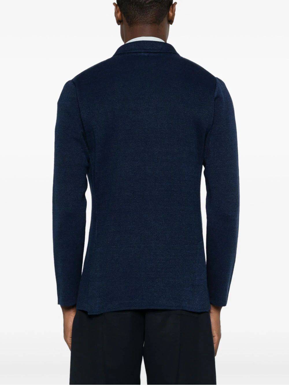 LARDINI  Giacca Maglia Blu Uomo LARDINI - 73% Lino 27% Cotone