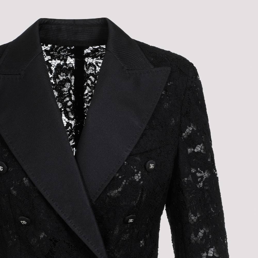 DOLCE & GABBANA  Giacca Pizzo Cotone Nero Dolce & Gabbana