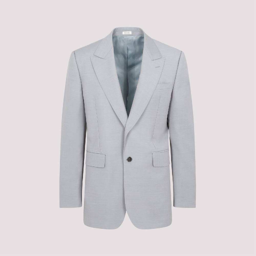 ALEXANDER MCQUEEN  Giacca Uomo Grigia In Lana-Mohair Di Alexander McQueen