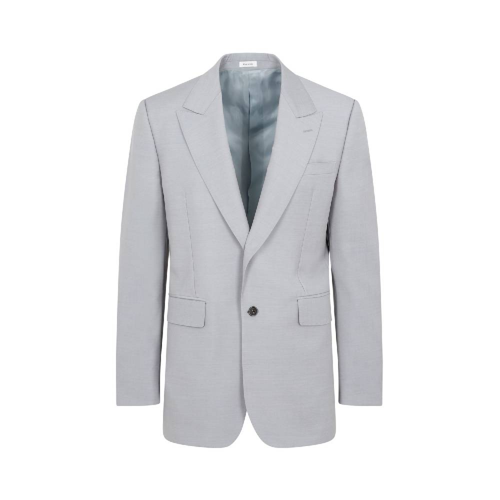 ALEXANDER MCQUEEN  Giacca Uomo Grigia in Lana-Mohair di Alexander McQueen