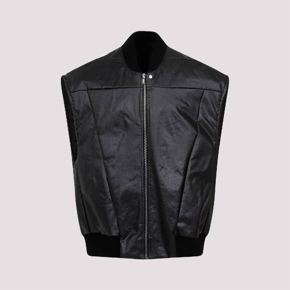 RICK OWENS  Gilet Trapuntato Nero In Cotone Rick Owens