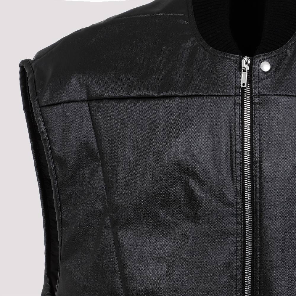 RICK OWENS  Gilet Trapuntato Nero In Cotone Rick Owens