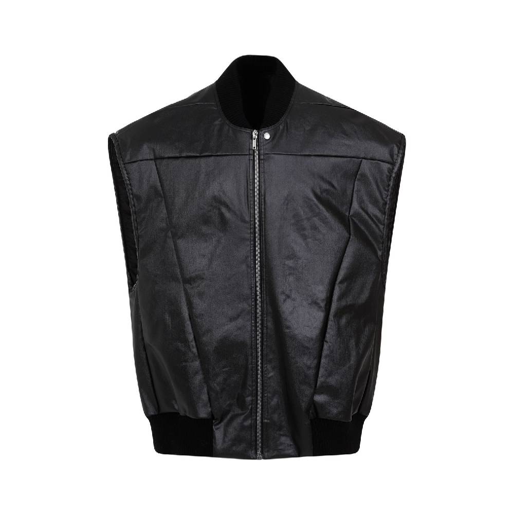 RICK OWENS  Gilet Trapuntato Nero in Cotone Rick Owens