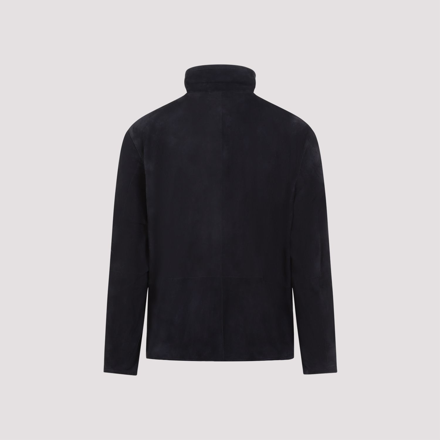 GIORGIO ARMANI  Giubbotto In Pelle Scamosciata Blu Uomo Giorgio Armani