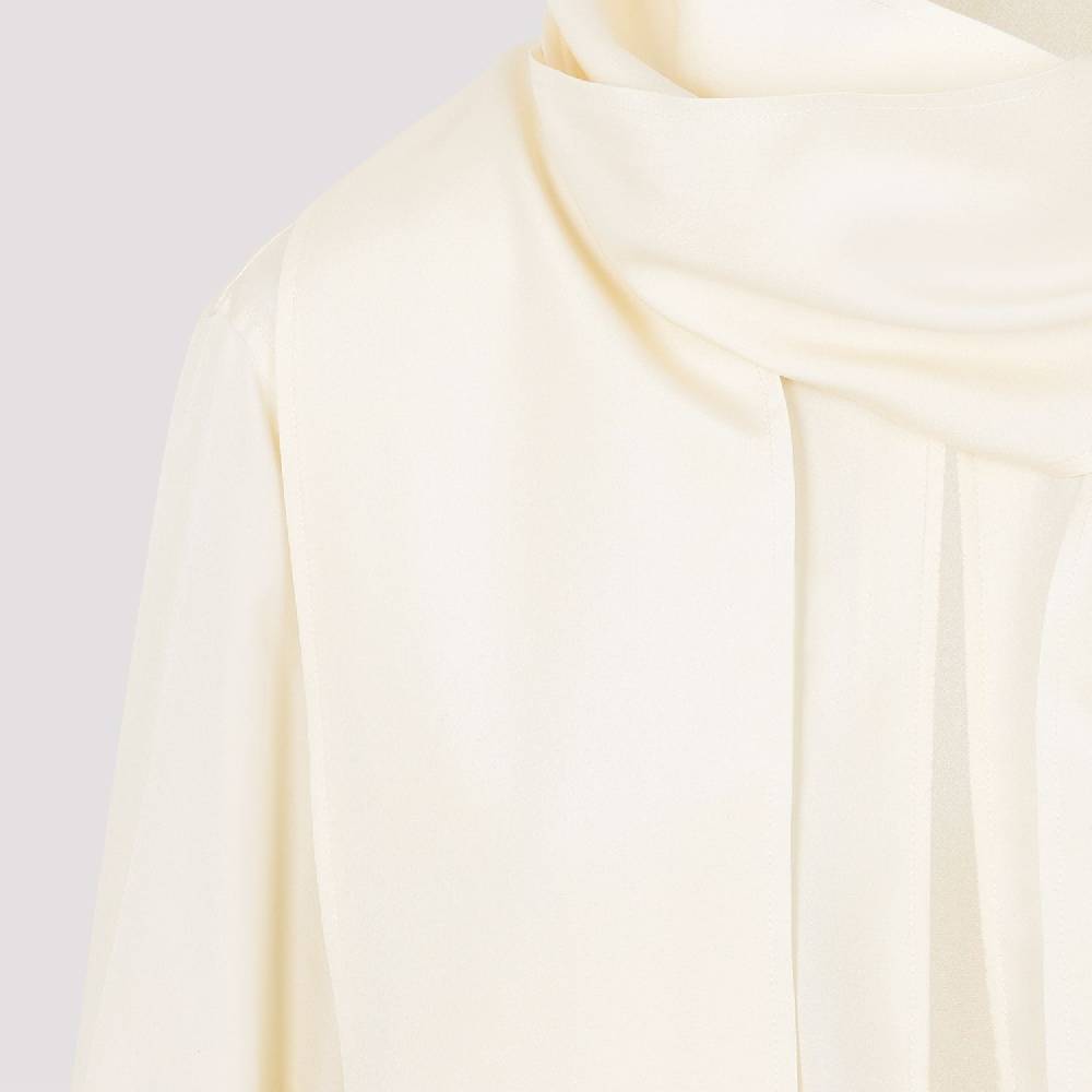 GIVENCHY  Blusa Givenchy In Seta Bianca Con Fiocco