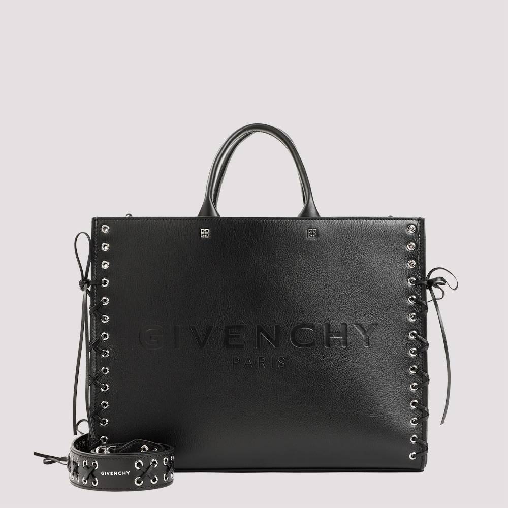 GIVENCHY  Givenchy Borsa Tote Nera In Pelle Media - Cerniera E Occhielli
