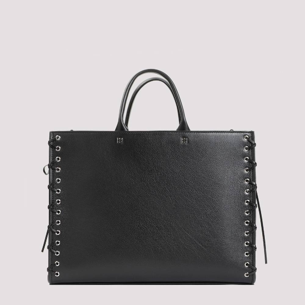 GIVENCHY  Givenchy Borsa Tote Nera In Pelle Media - Cerniera E Occhielli