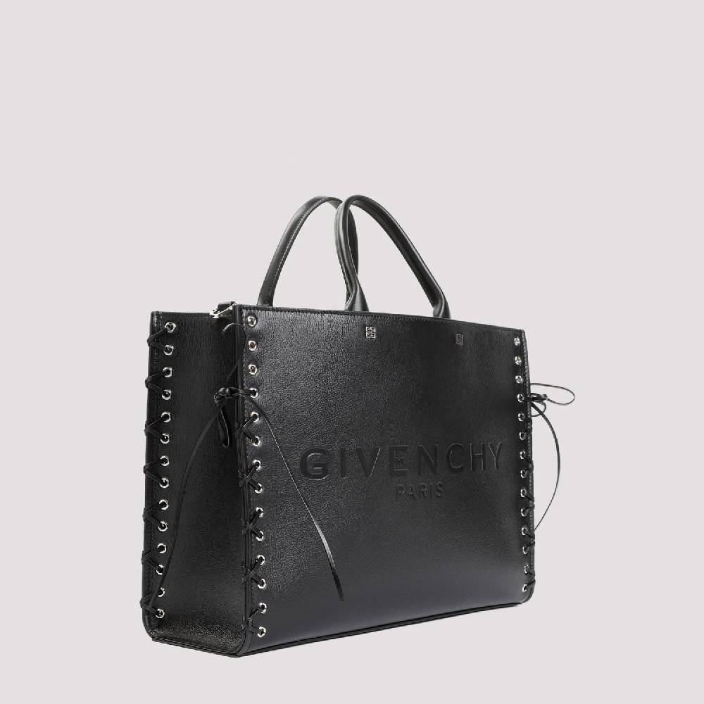 GIVENCHY  Givenchy Borsa Tote Nera In Pelle Media - Cerniera E Occhielli