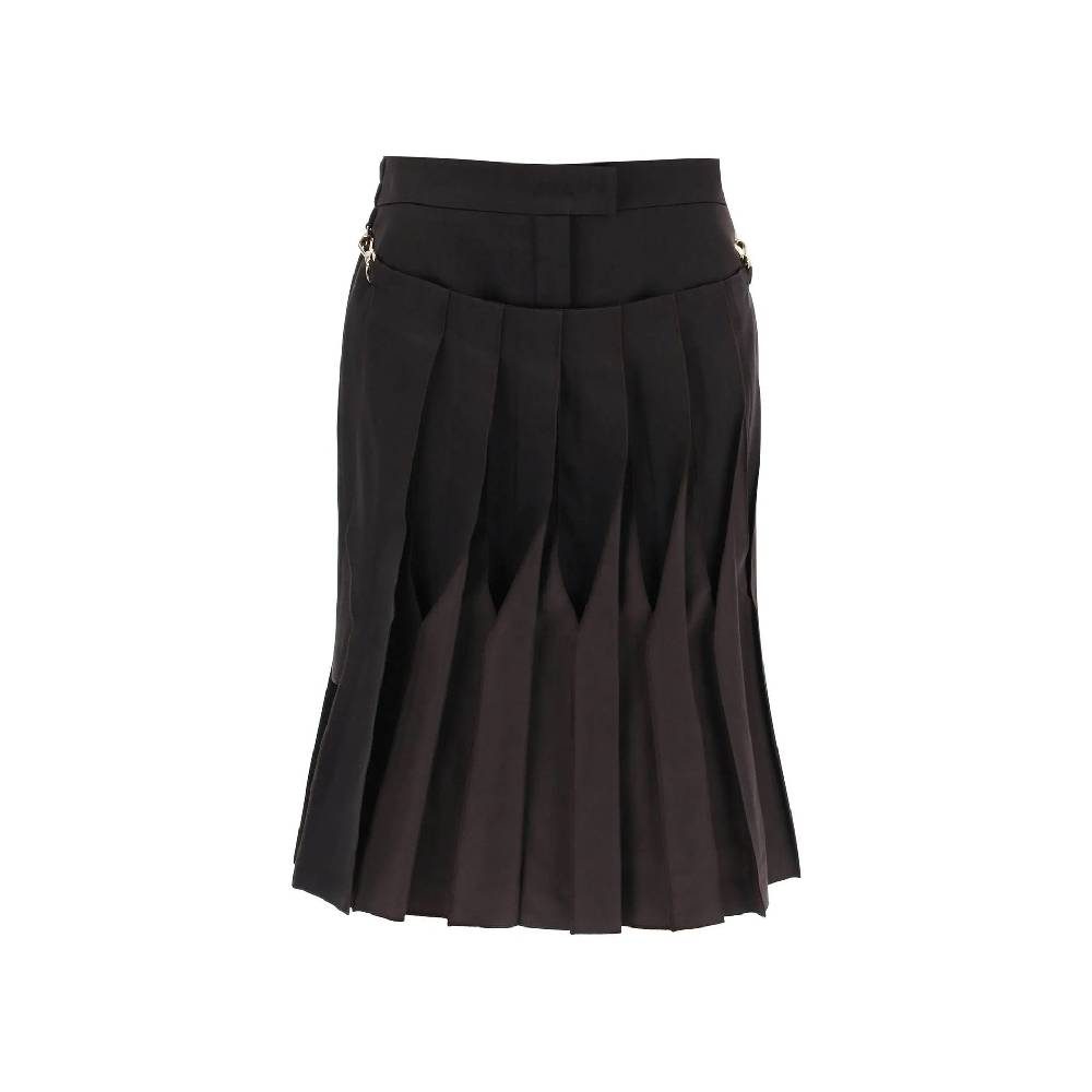 FENDI  Gonna Fendi con Pannello Plissettato - Misto Cotone e Seta
